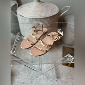 Stuart Weitzman Twist Leather & Patent Leather Flat Sandals